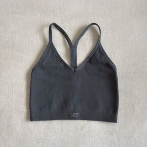 Set active ribbed V bra